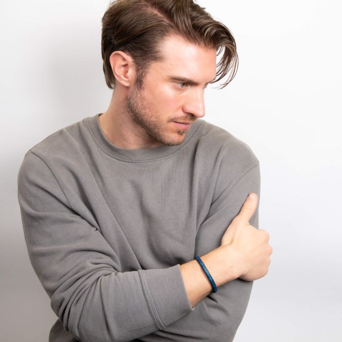 Multi-Tone Woven Leather Bracelet
