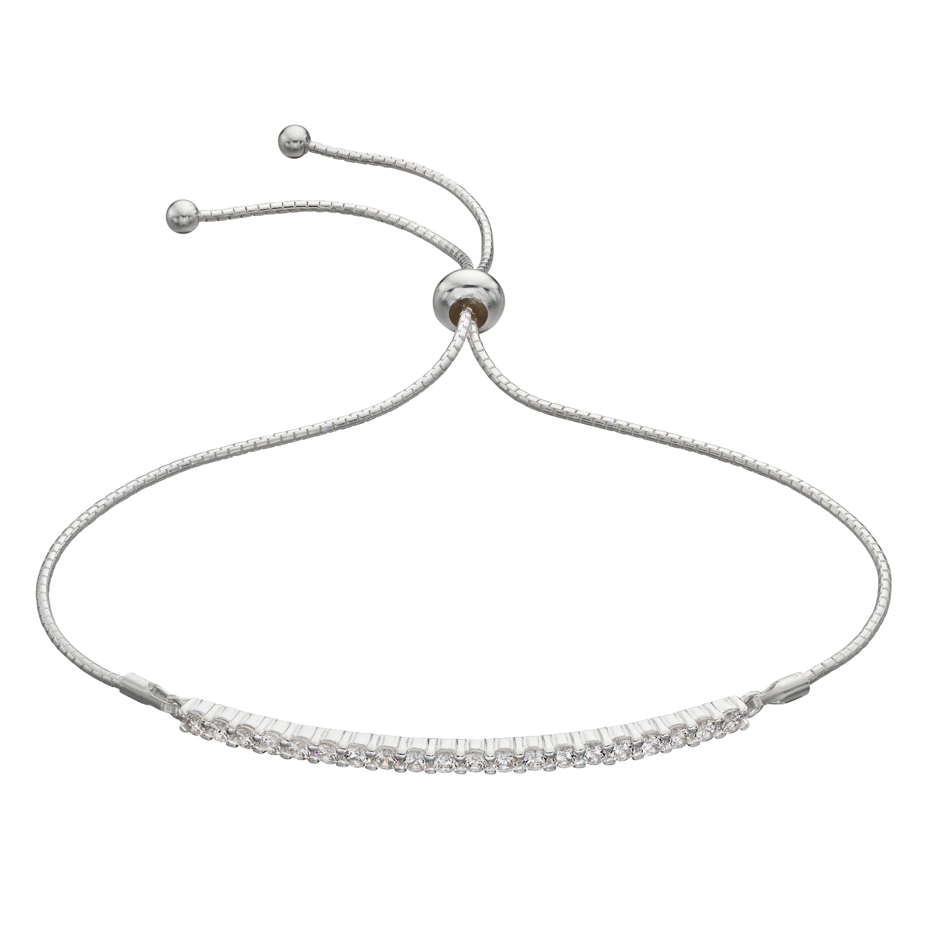 Bar Toggle Bracelet with White Cubic Zirconia