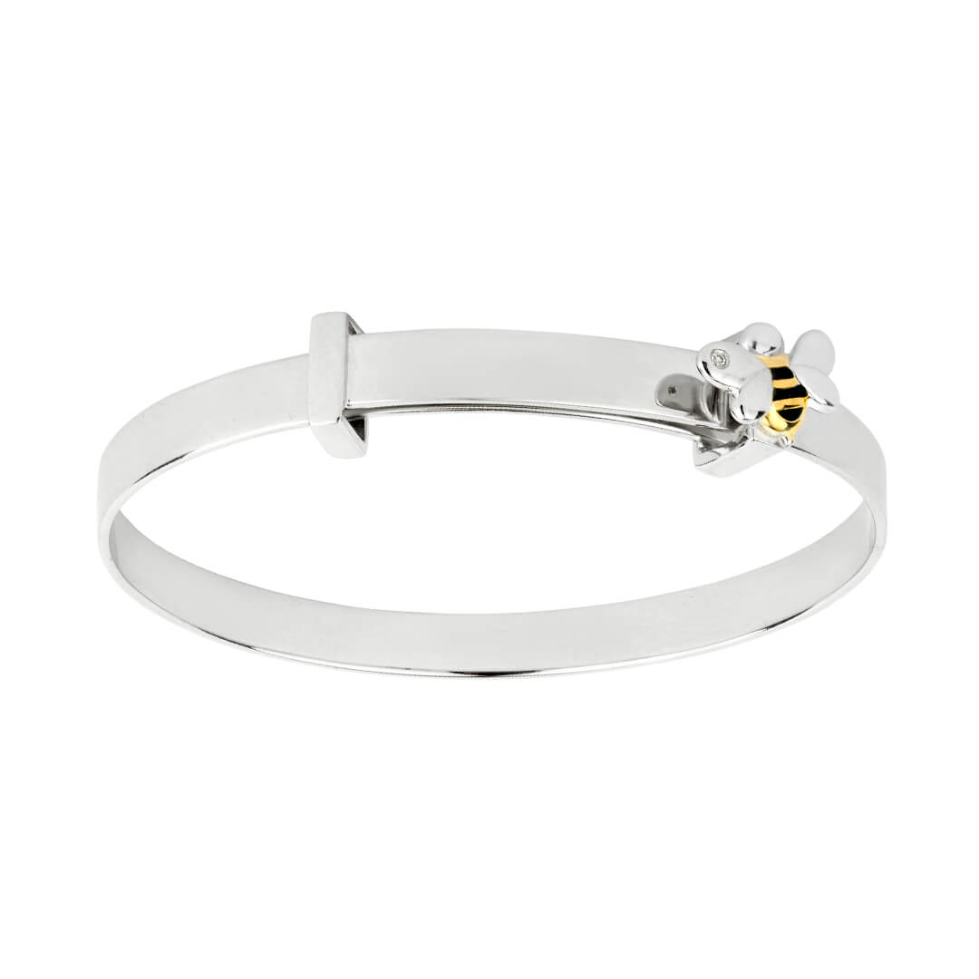 Enamel Bee Expanding Bangle with Diamond
