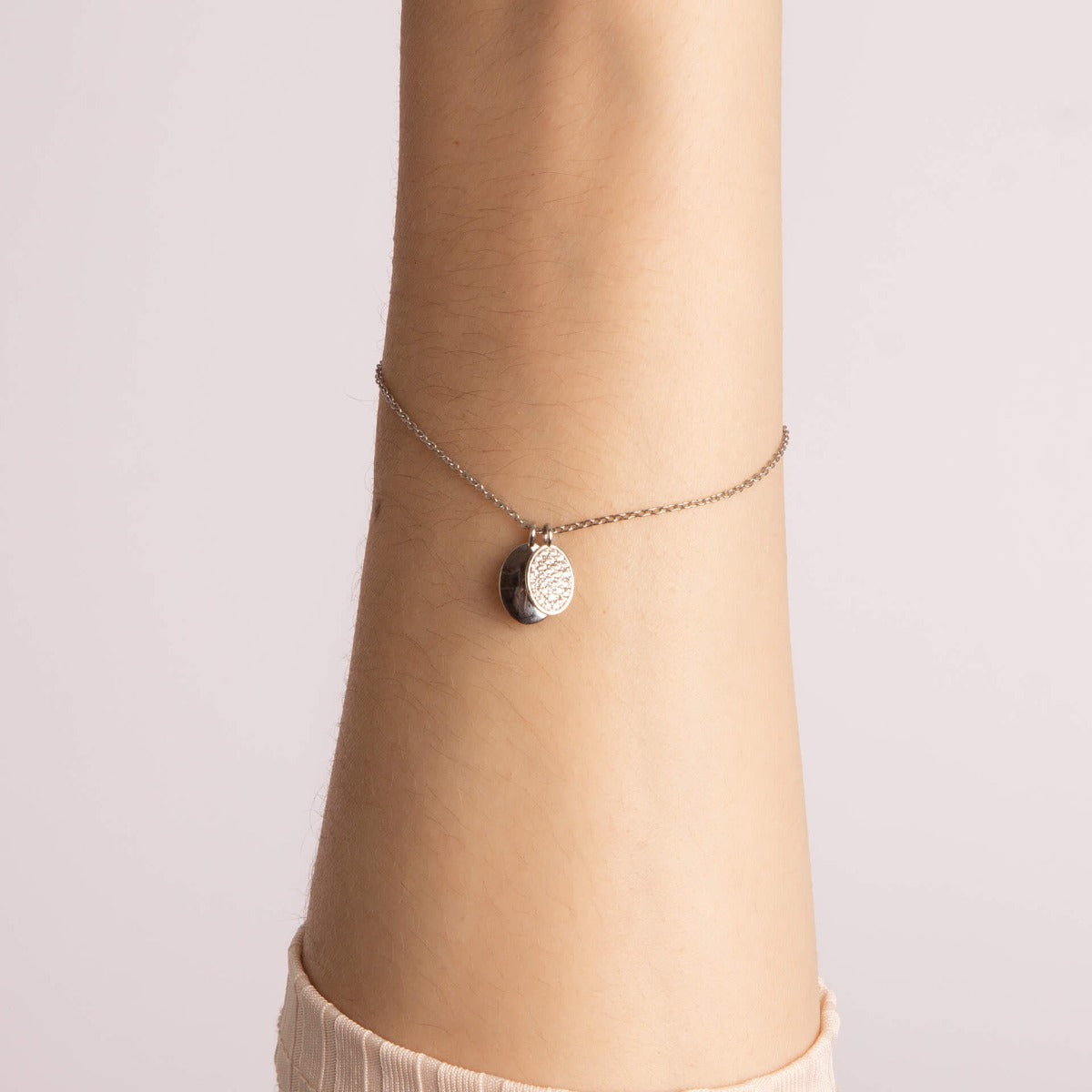 Engravable Tag Bracelet with Pave Set Oval Tag