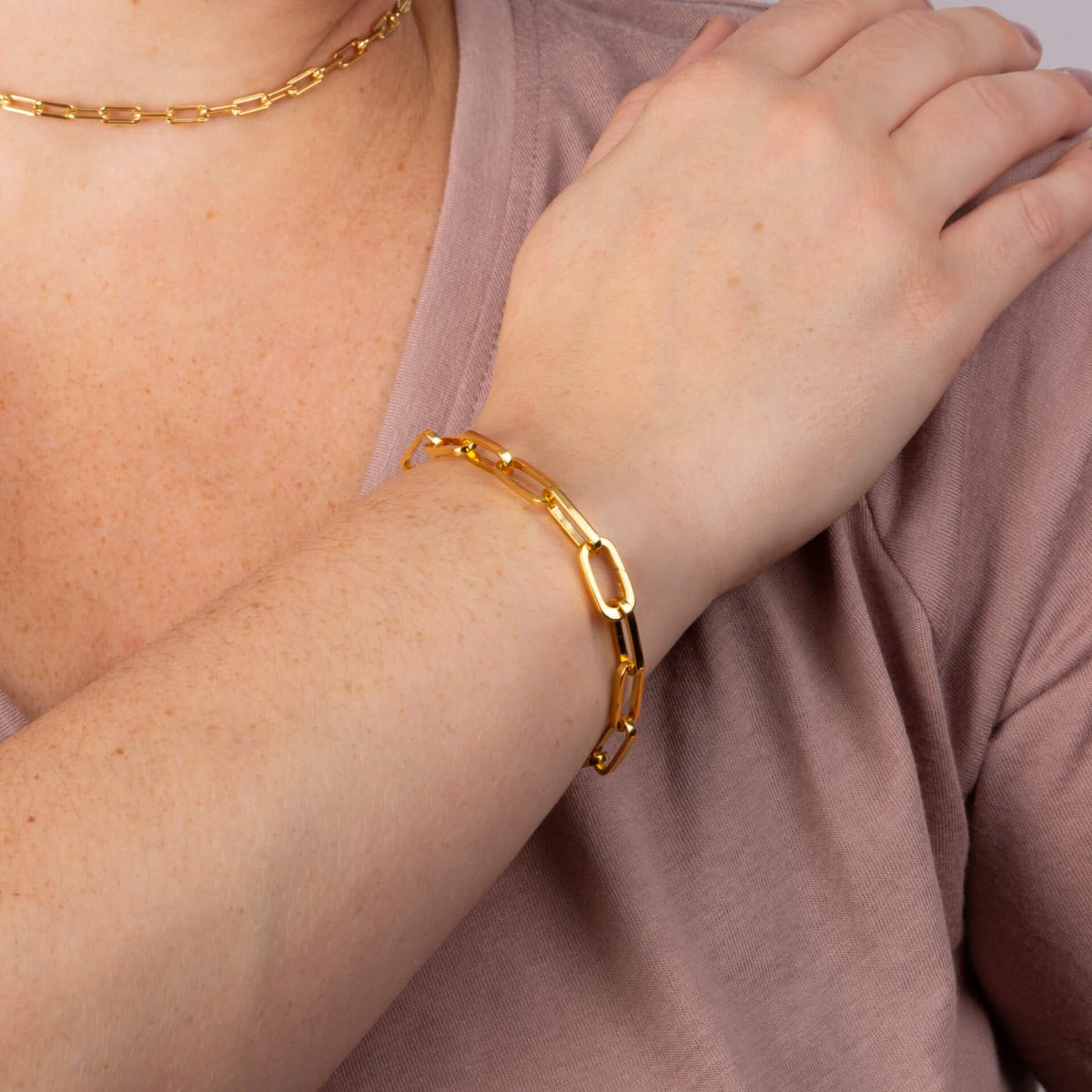 Long Link Charm Carrier Bracelet