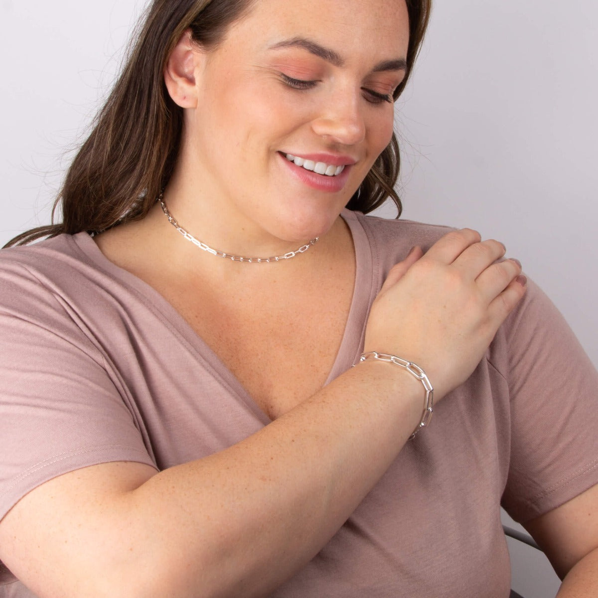 Long Link Charm Carrier Bracelet