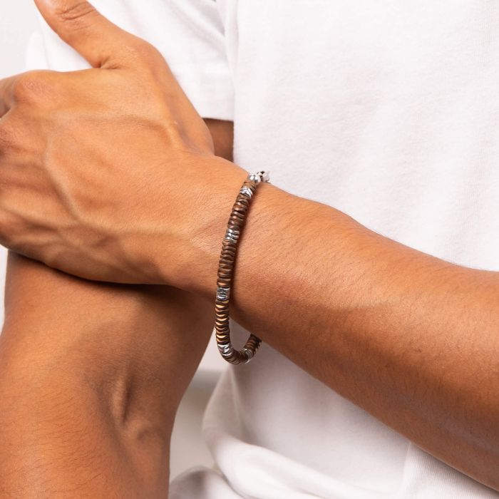 Stainless Steel Bracelet with Hematite