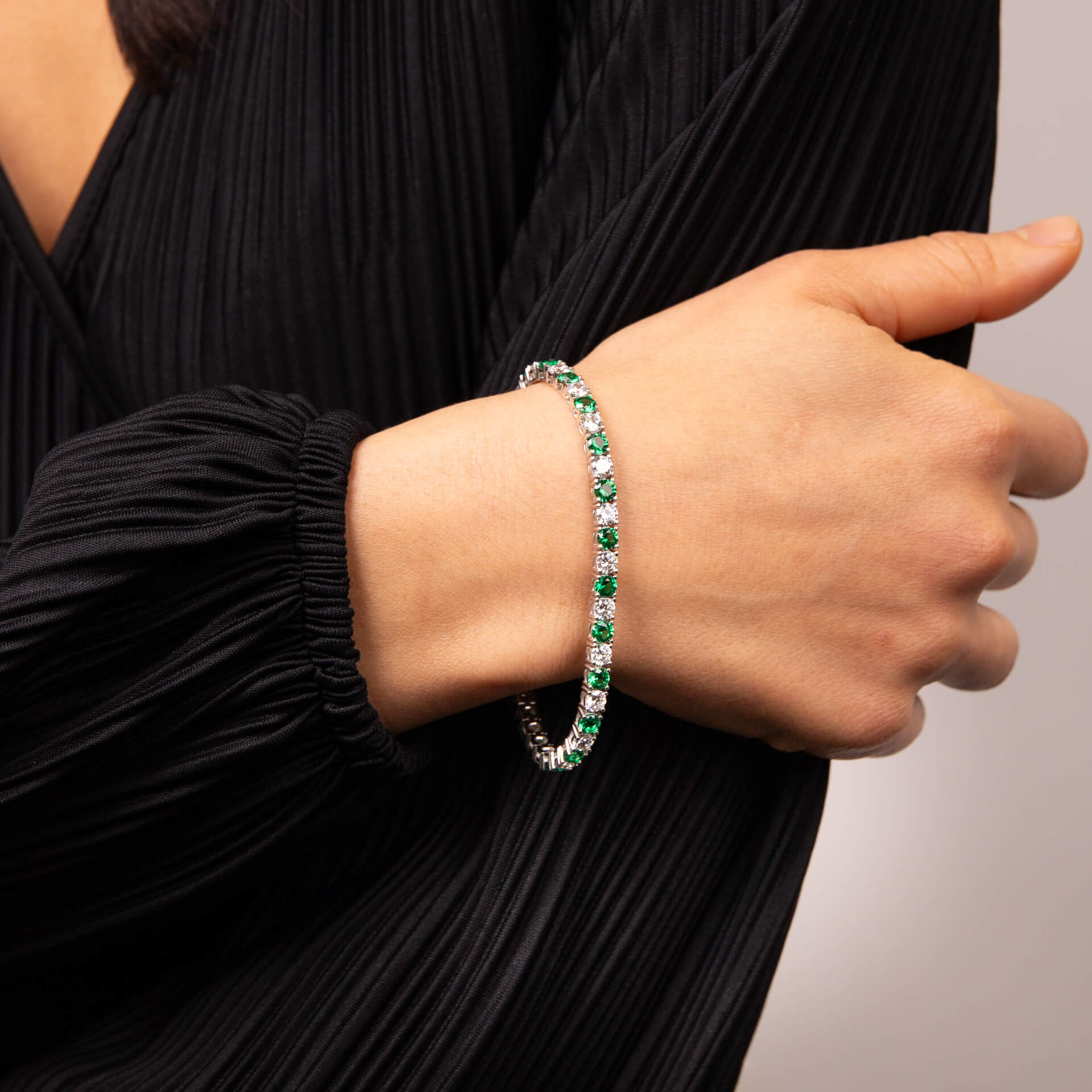 Two Tone Zirconia Tennis Bracelet