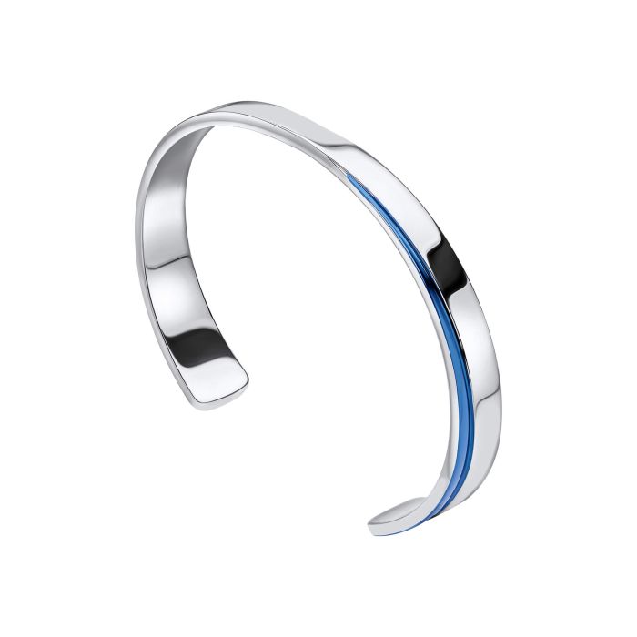Stainless Steel and Blue PVD Bangle