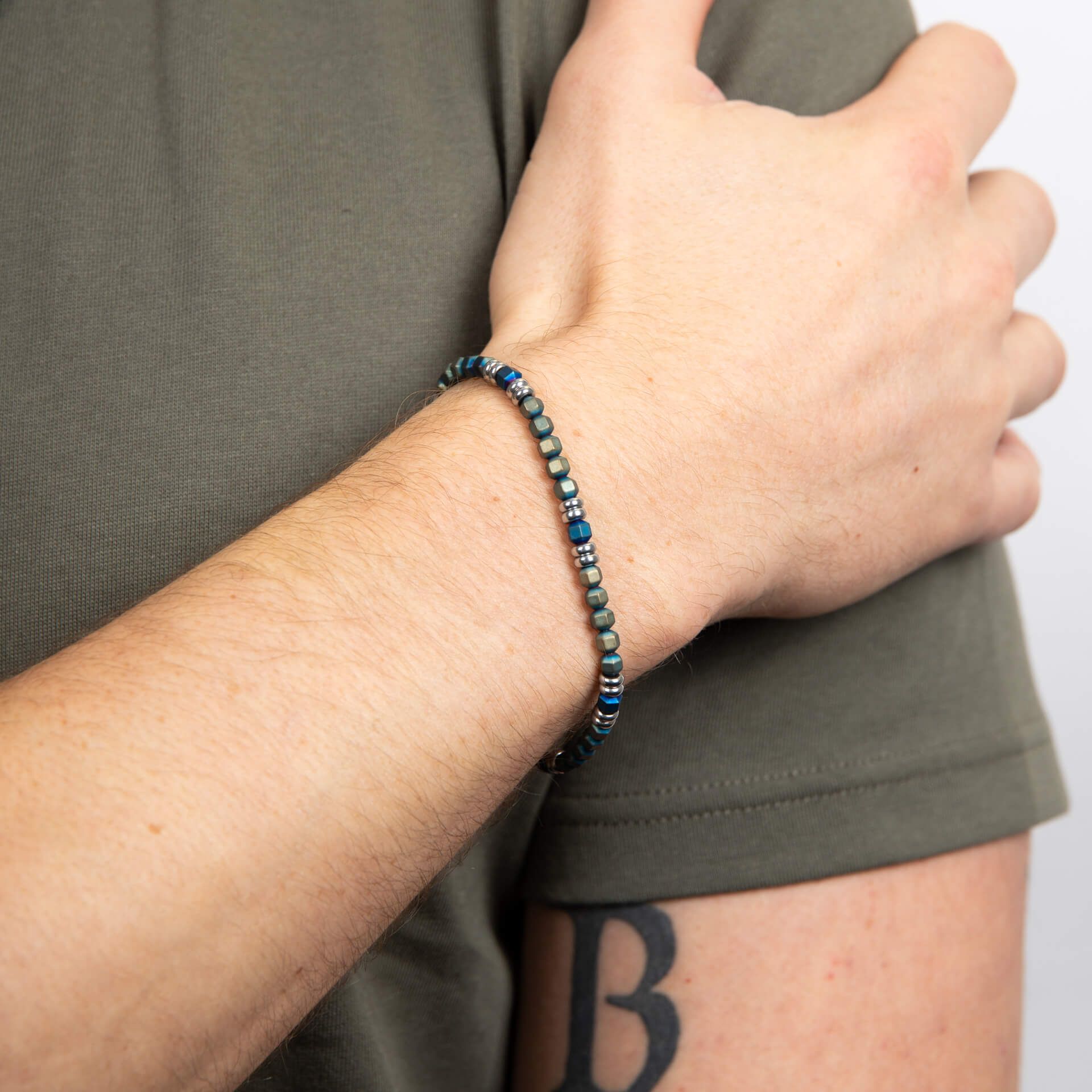 Blue Hematite Bead Bracelet