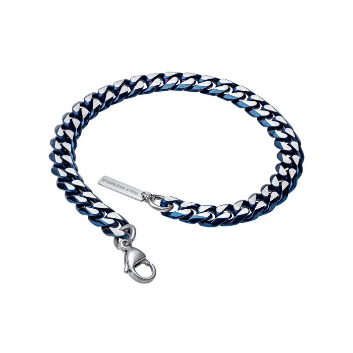 Blue Curb Chain Bracelet
