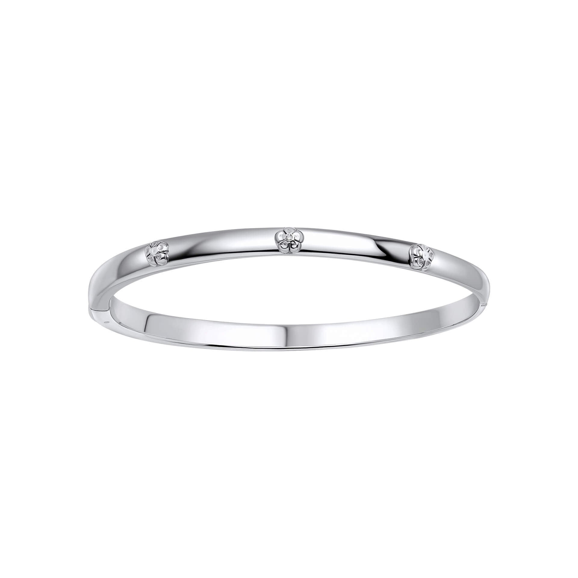 Floral Hinged Maiden Bangle with Diamond