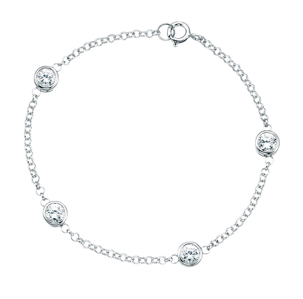 Station Bracelet with Cubic Zirconia