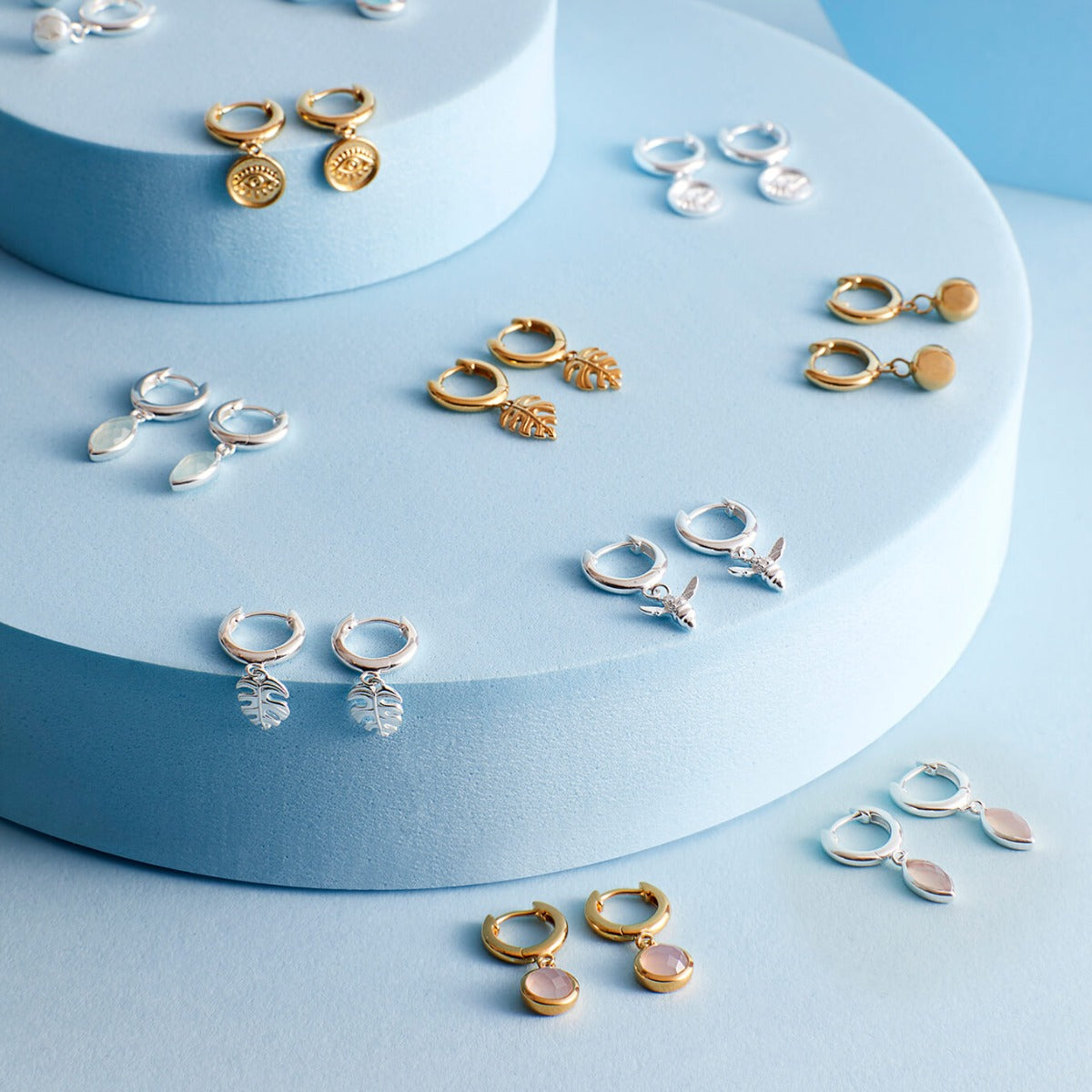 Hoop Earrings with Bee Charm