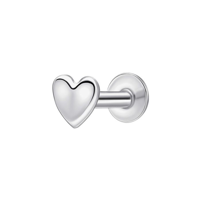 Plain Heart Labret Stud Earring