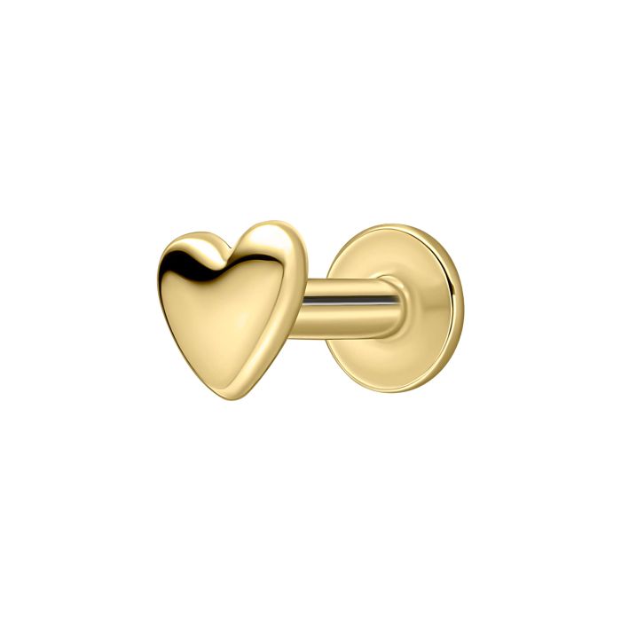 Plain Heart Labret Stud Earring