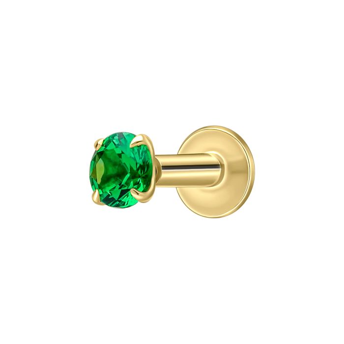 Green Crystal Labret Stud Earring