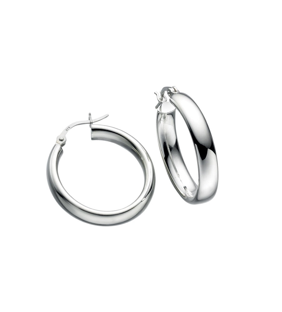 Oval Tube Hoop Earrings 20mm