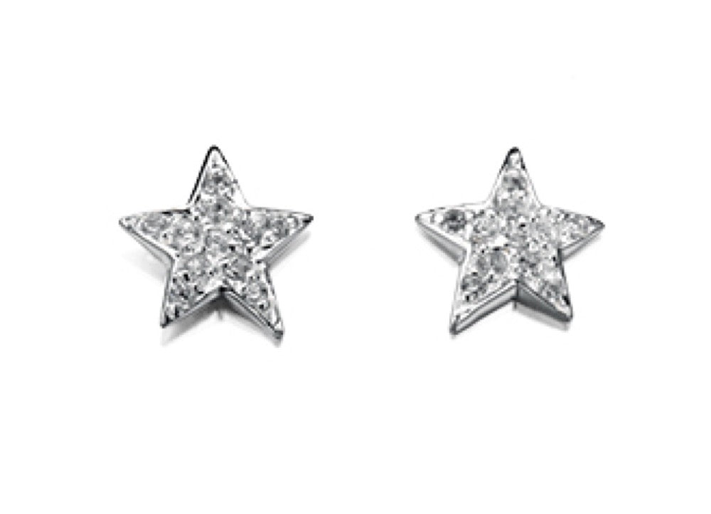 Star Stud Earrings with Cubic Zirconia