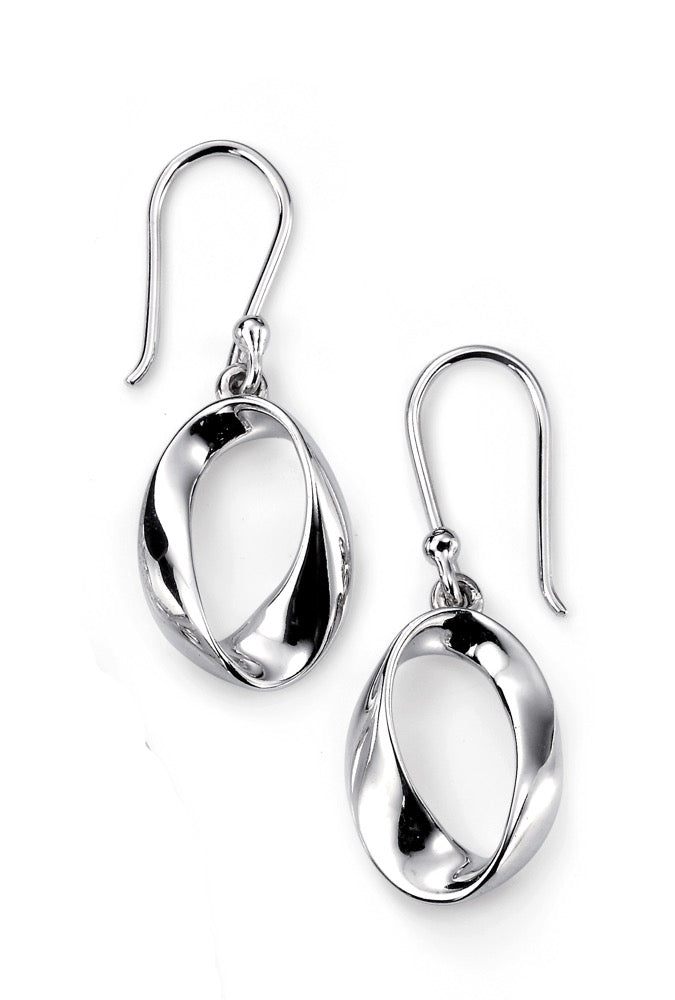 Open Twist Oval Drop Earrings