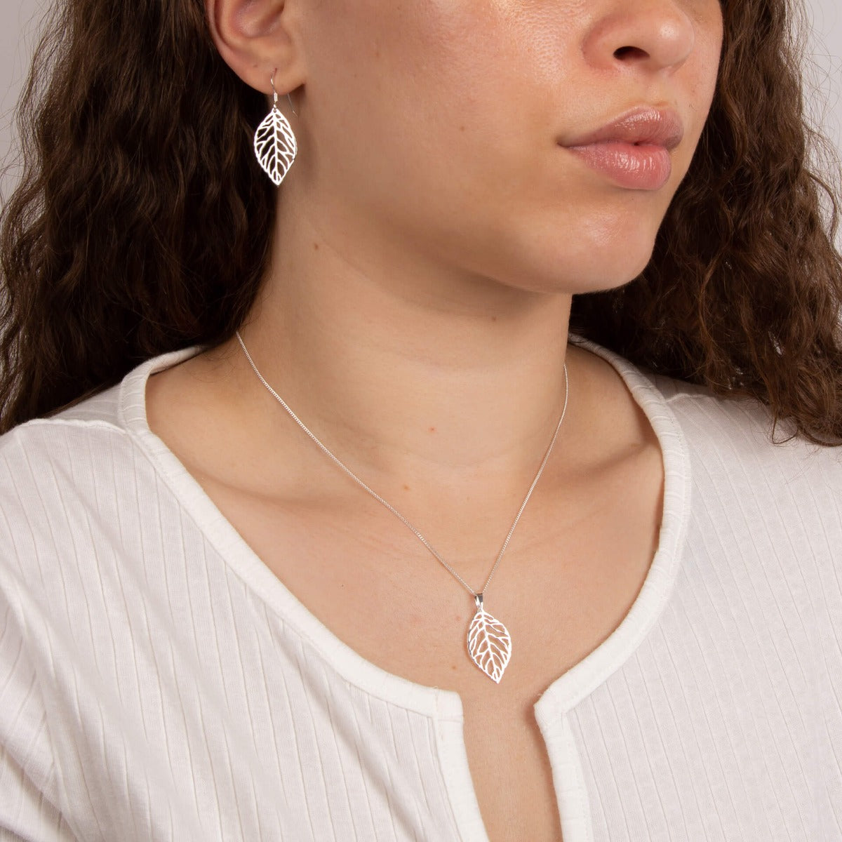 Cut Out Leaf Drop Earrings