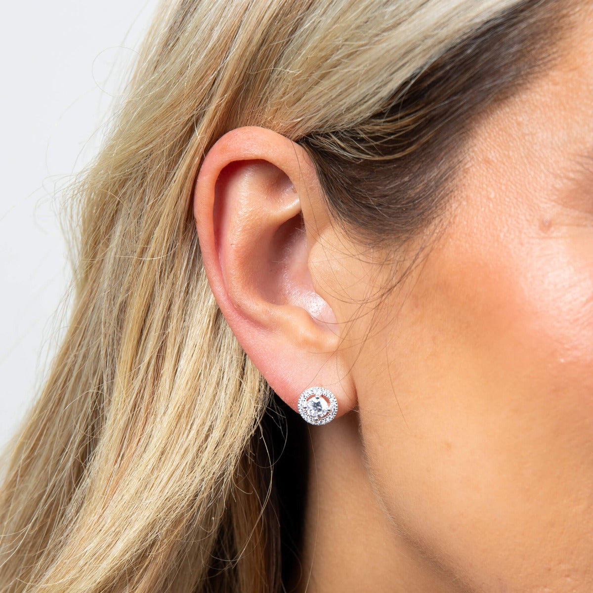 Pave Set Cluster Stud Earrings