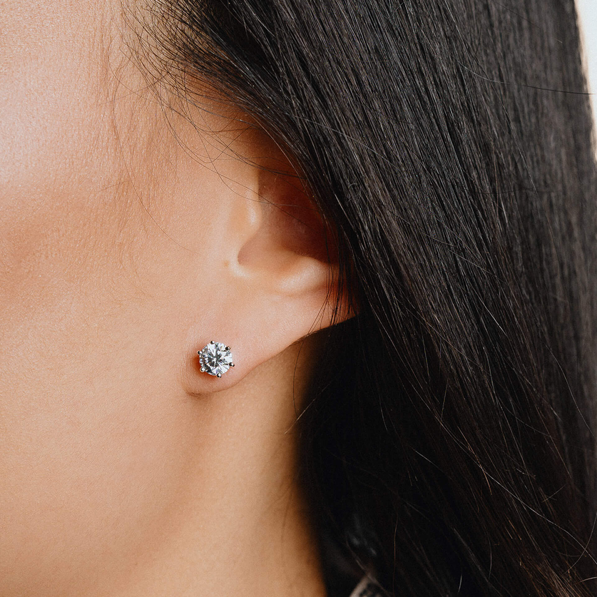 Six Claw Carat Stud Earrings