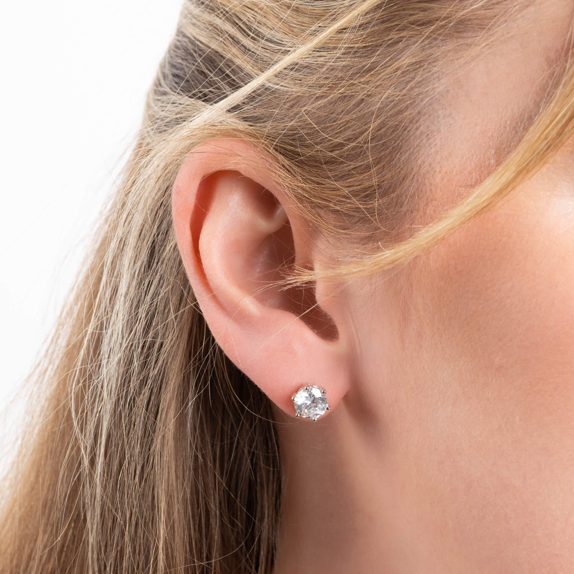 Six Claw Carat Stud Earrings