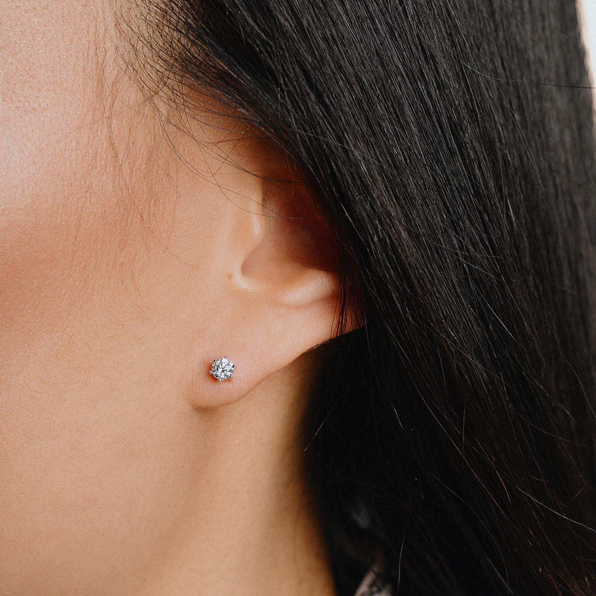 Six Claw Carat Stud Earrings