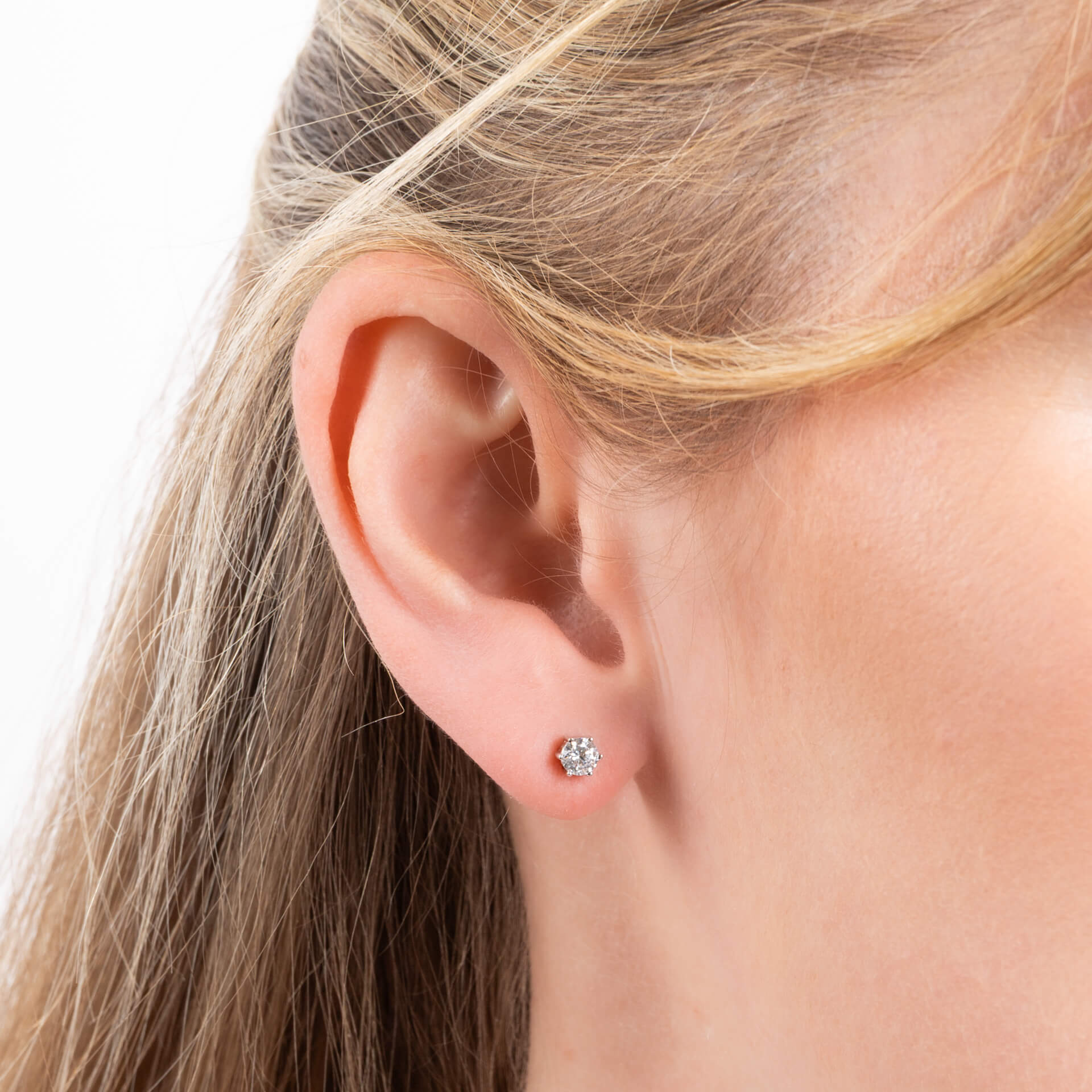 Six Claw Carat Stud Earrings