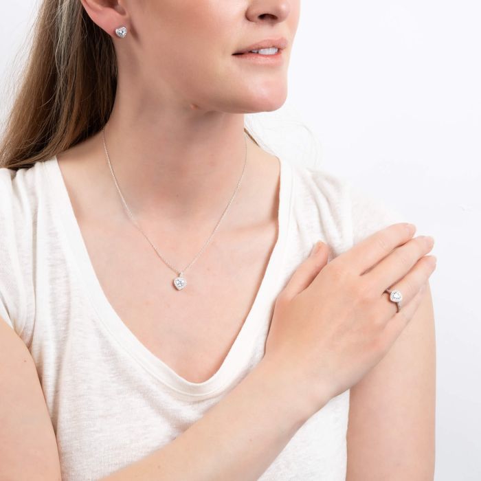 Pave Set Zirconia Heart Ring