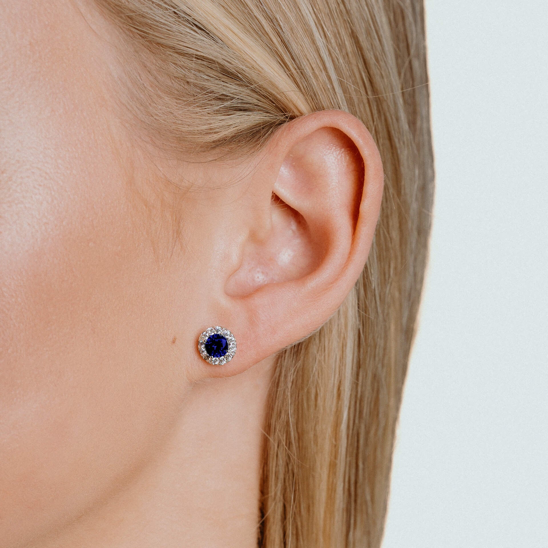 Round Colour Pave Stud Earrings
