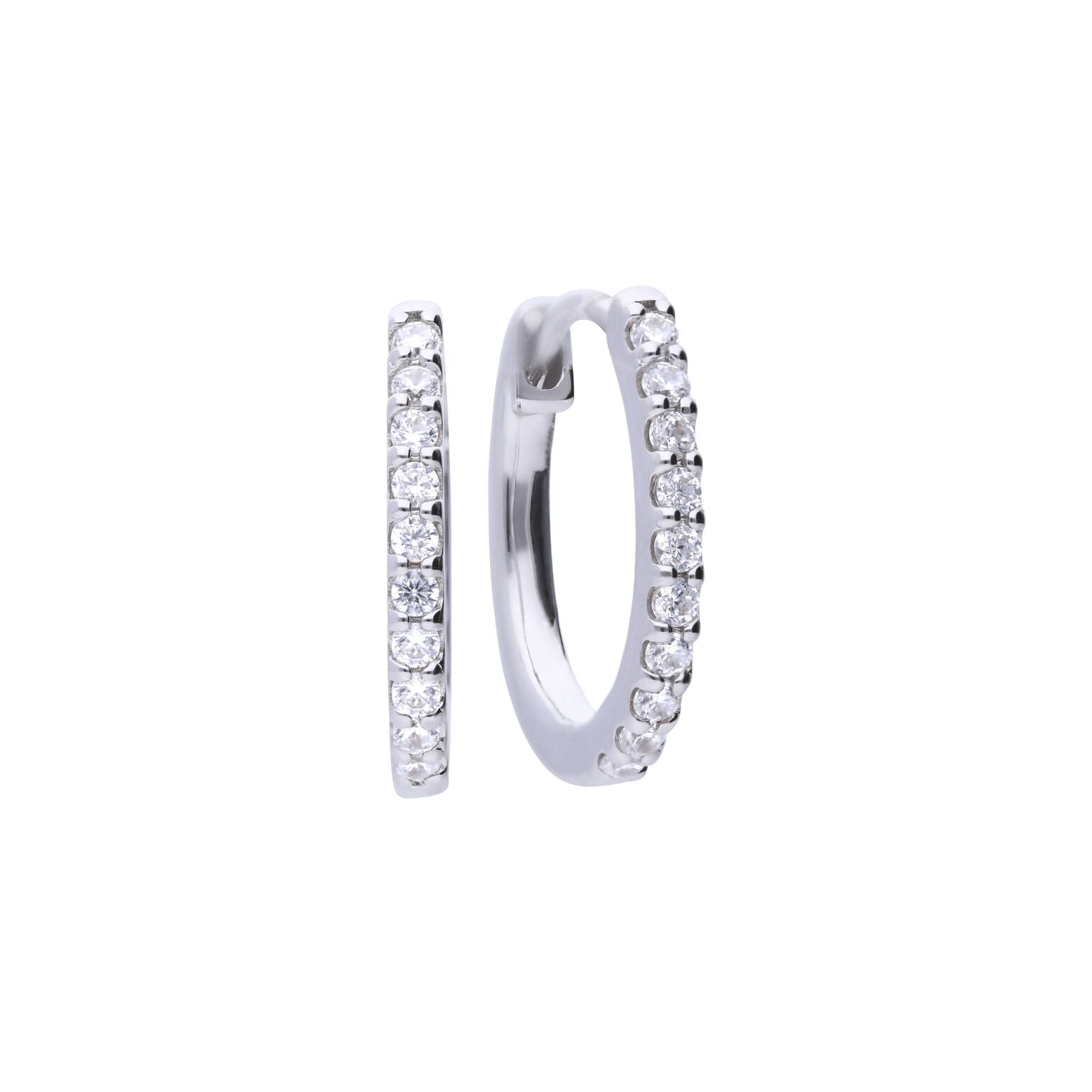Claw Set Zirconia Hoop Earrings