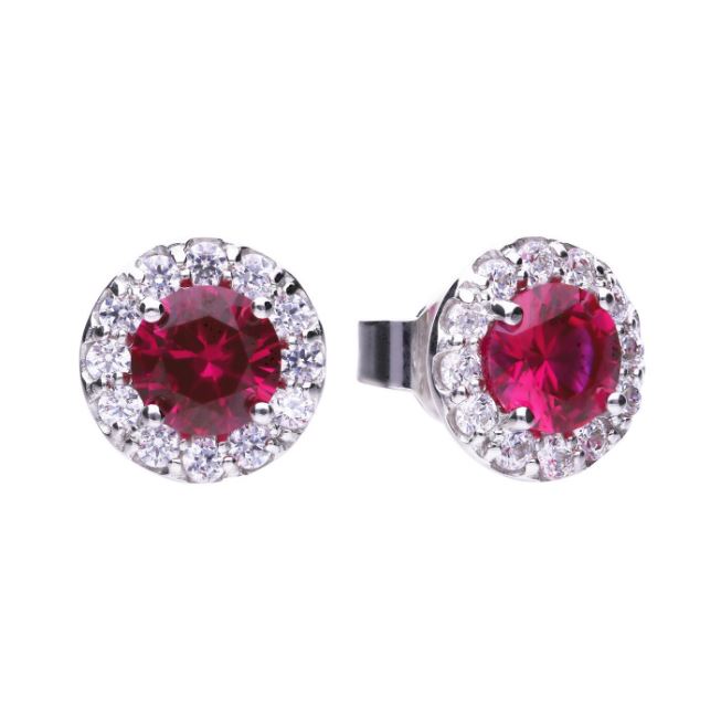Round Colour Pave Stud Earrings