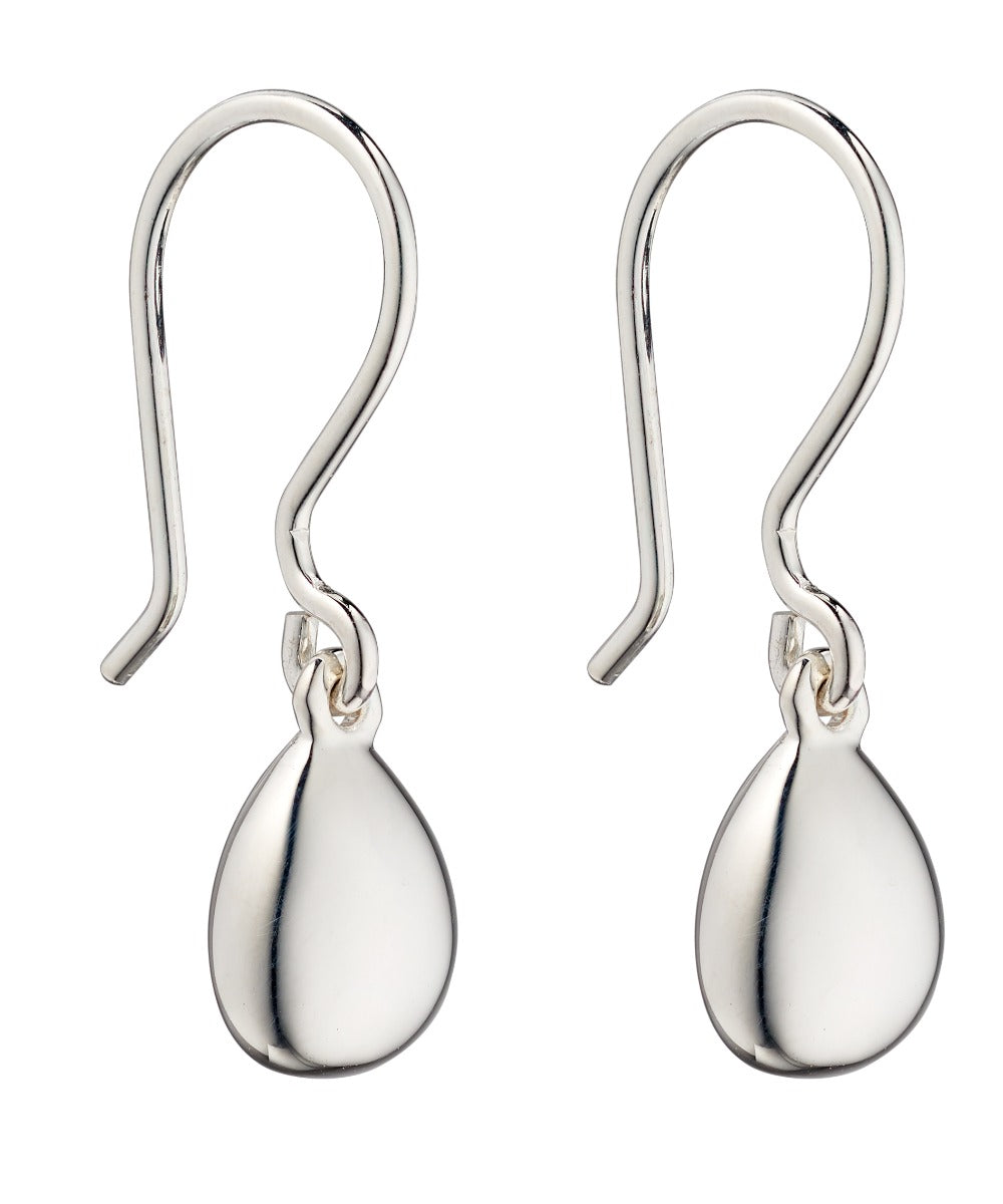 Silver Pebble Drop Earrings