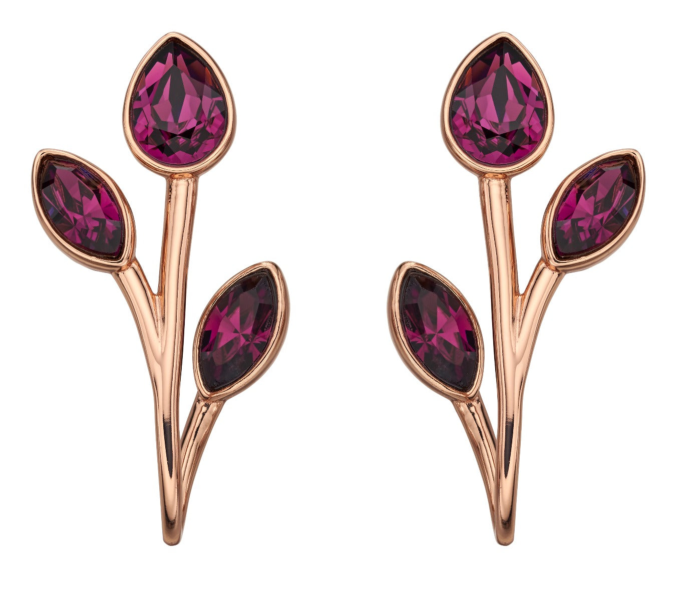 Flower Bud Crystal Stud Earrings