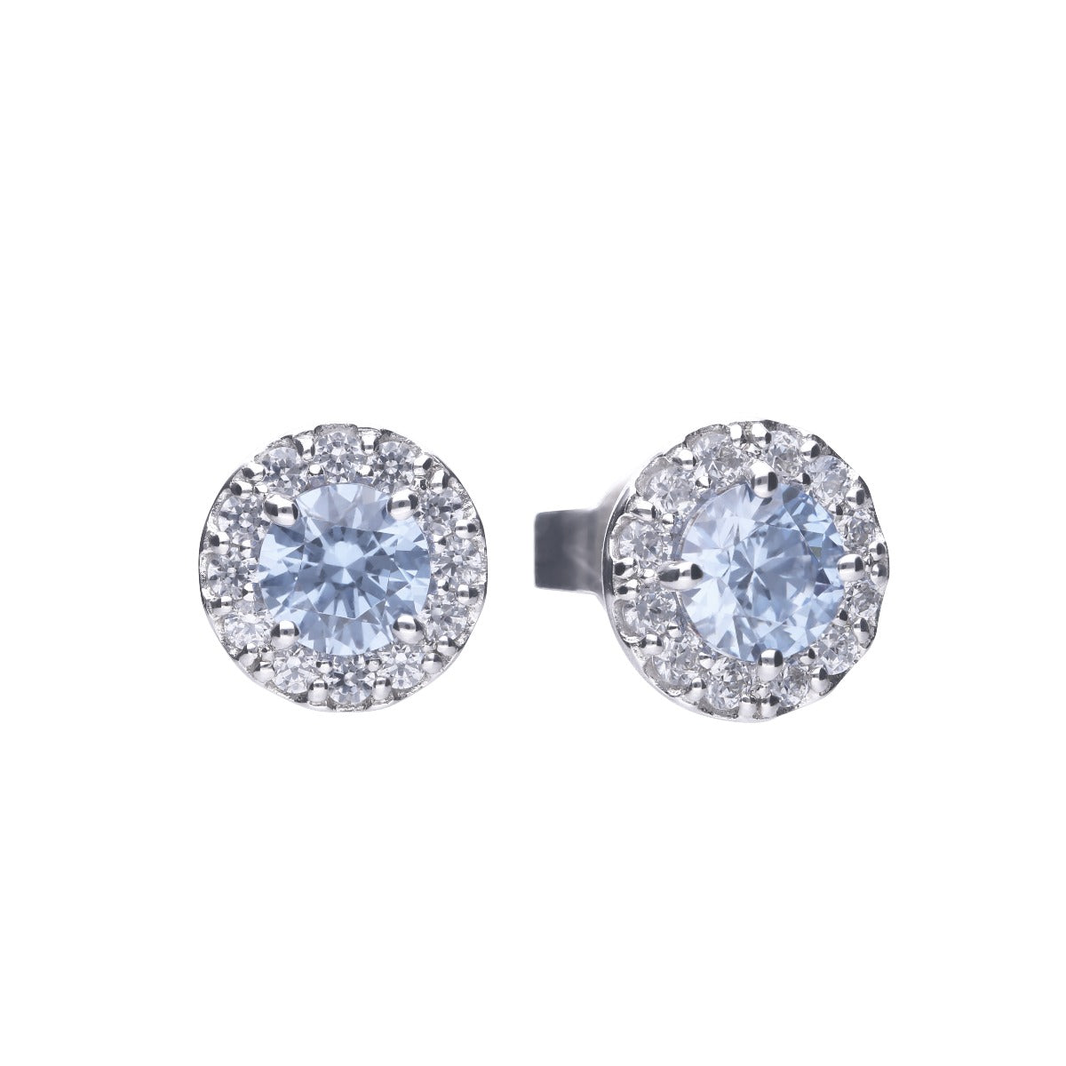 Blue Pave Set Stud Earrings