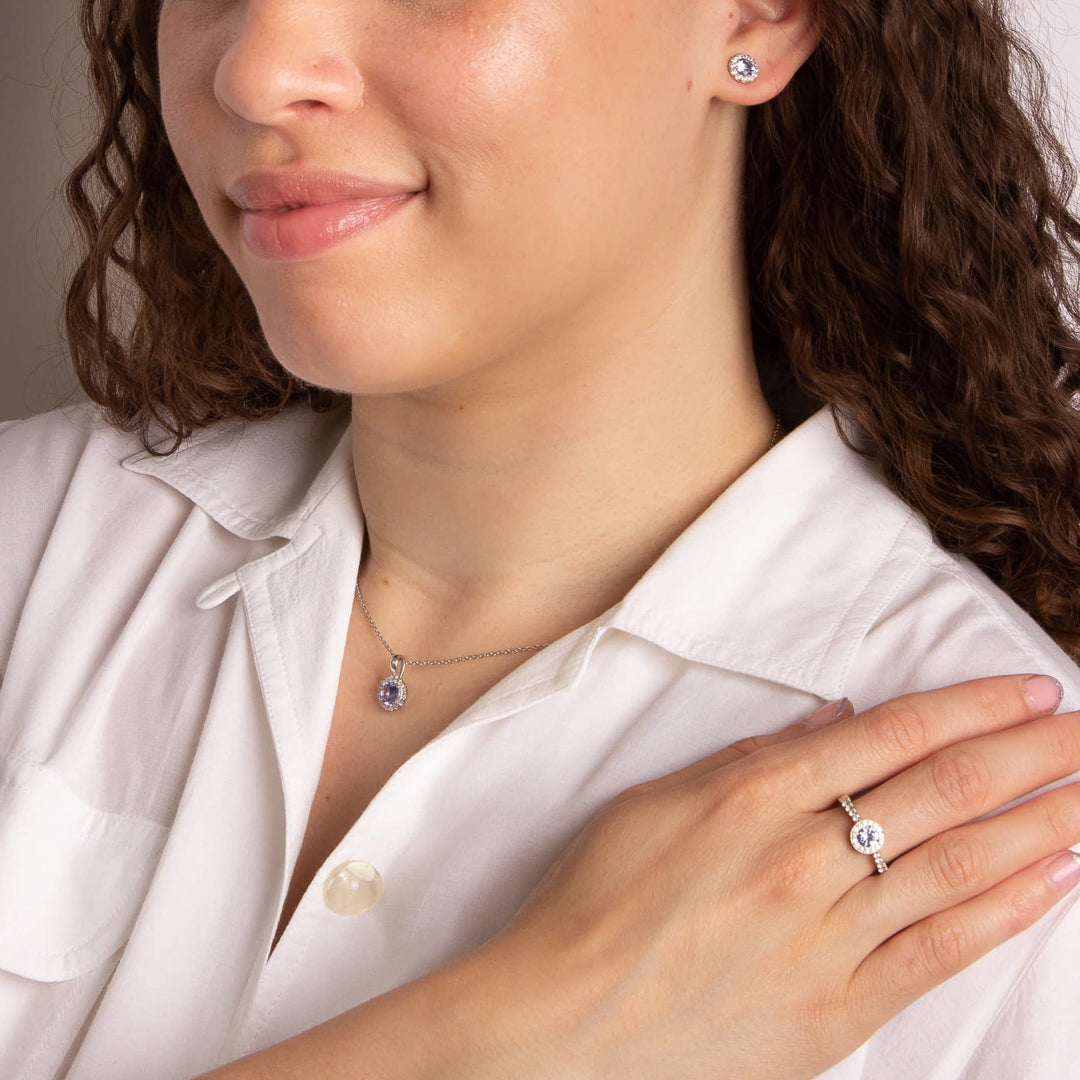 Blue Pave Set Pendant