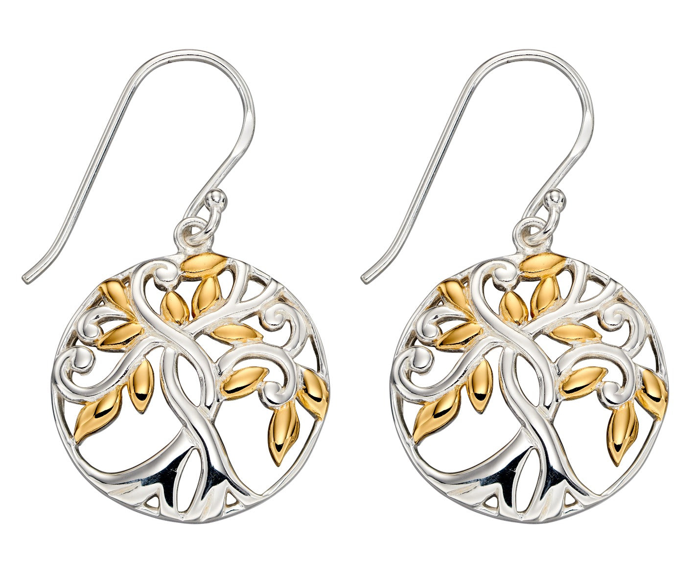 Tree of Life Gold Plate Earrings