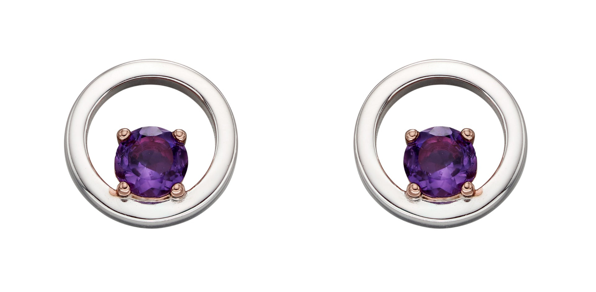 Open Circle Earrings with Stone