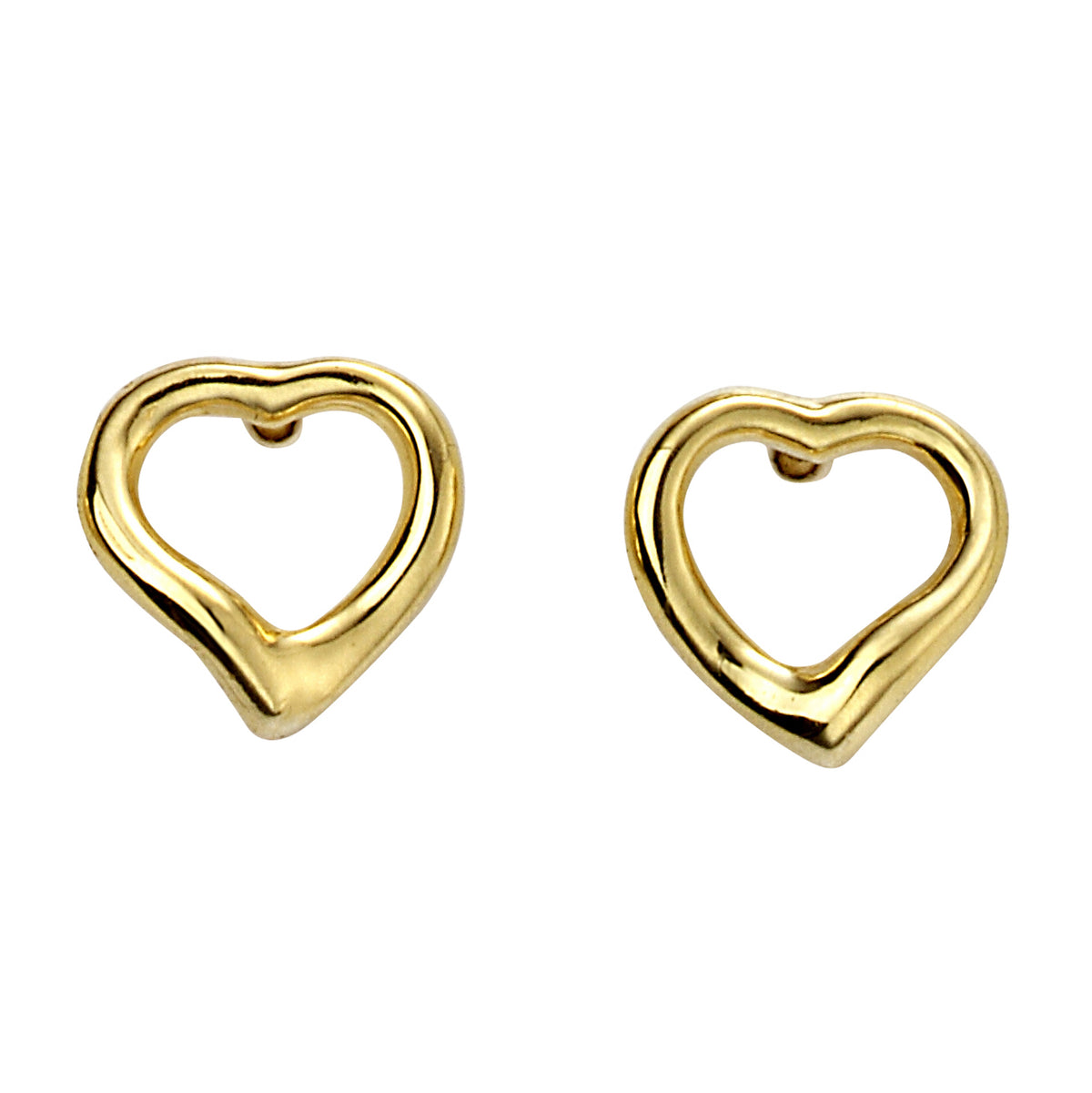 Small Open Heart Stud Earrings