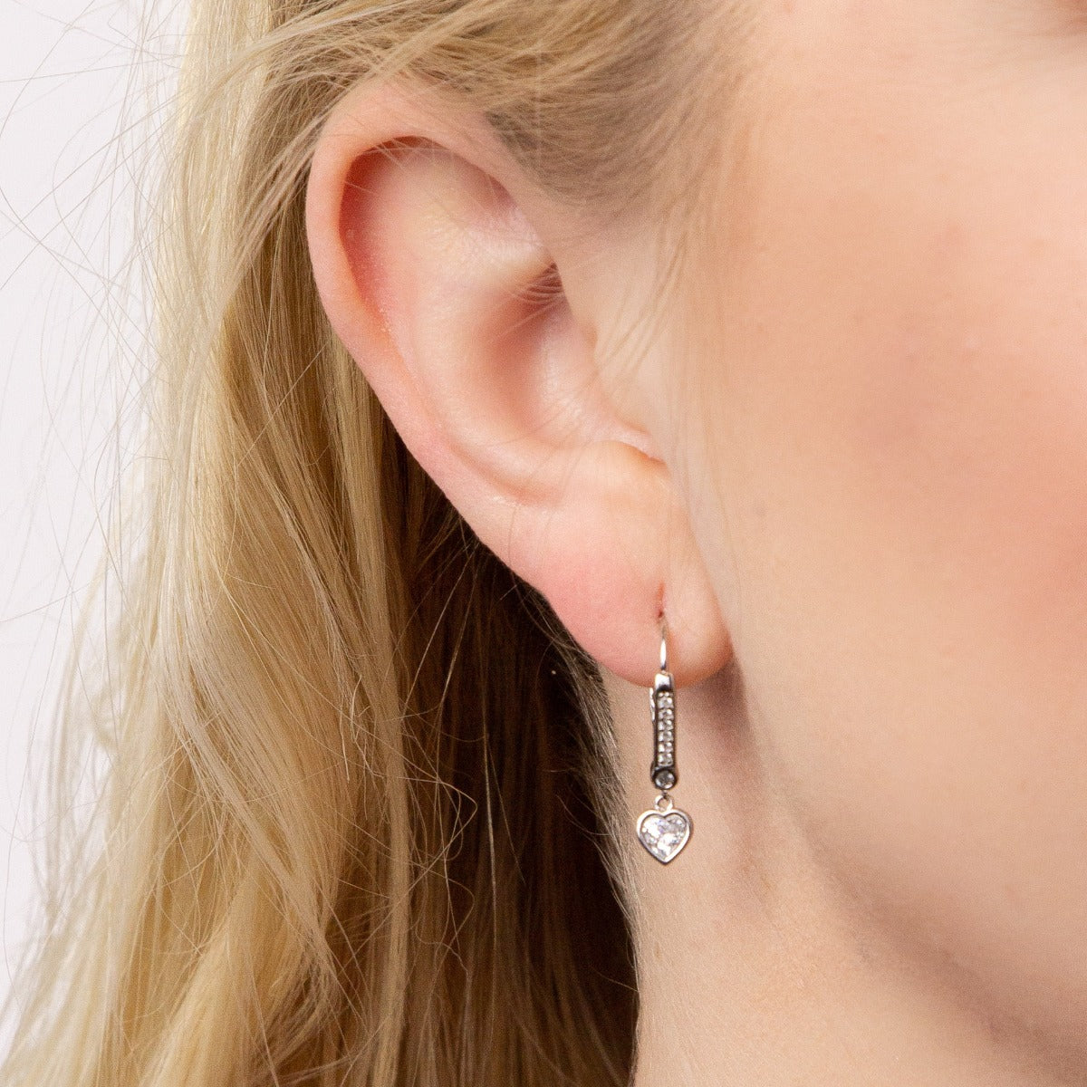 Hoop Earrings with Heart Detail