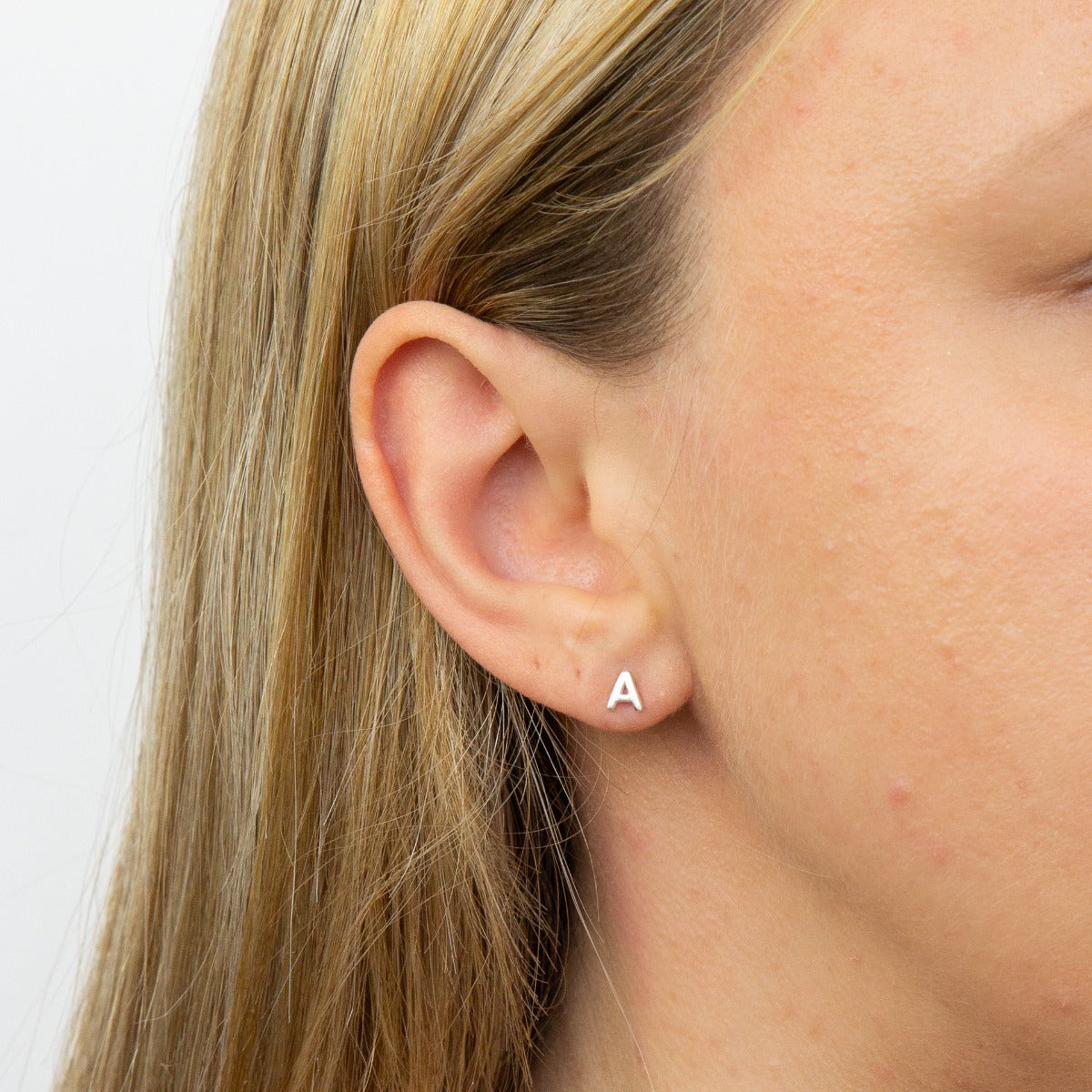 Initial Stud Earrings