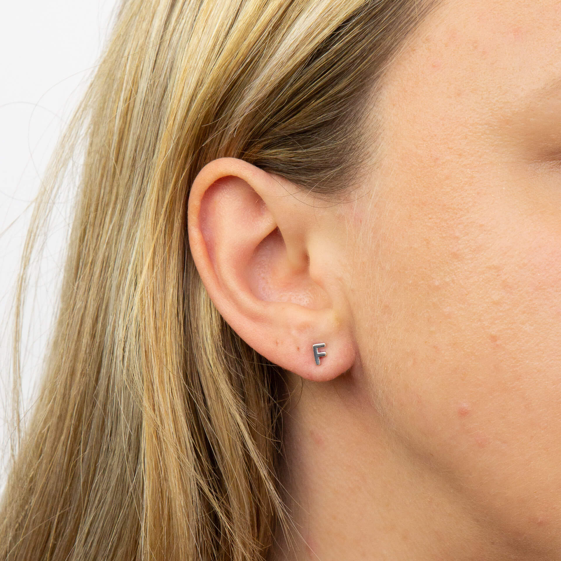 Initial Stud Earrings
