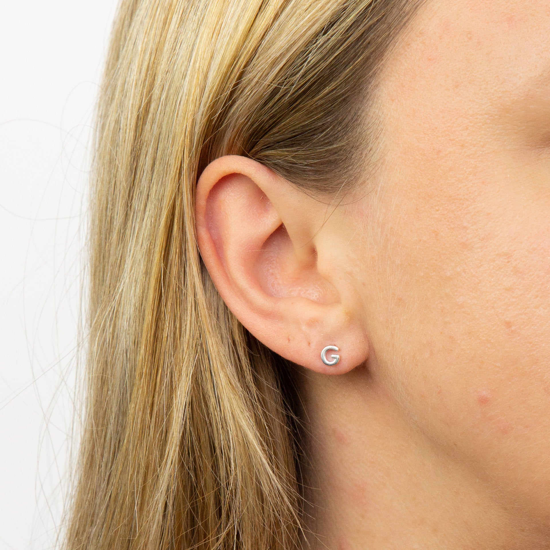 Initial Stud Earrings