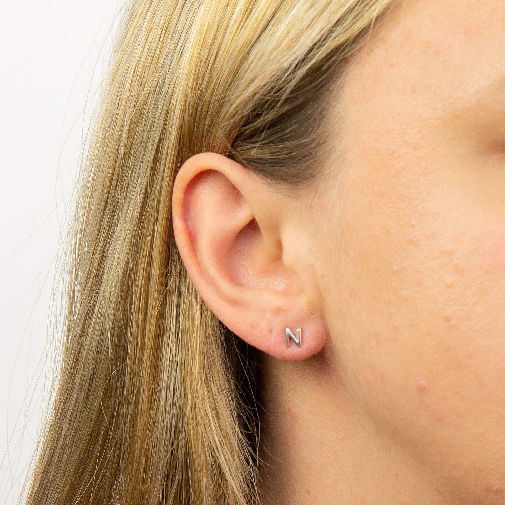 Initial Stud Earrings