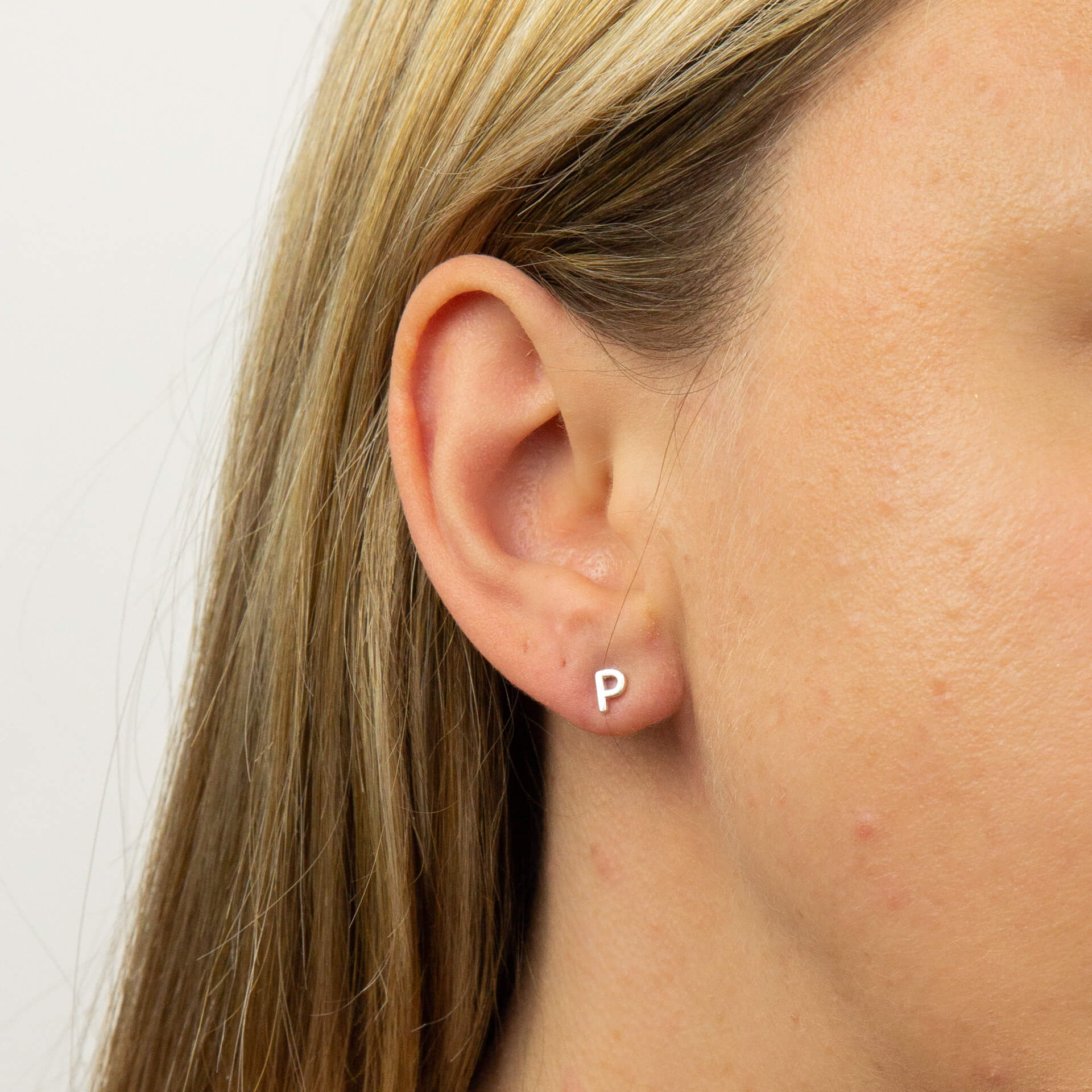 Initial Stud Earrings