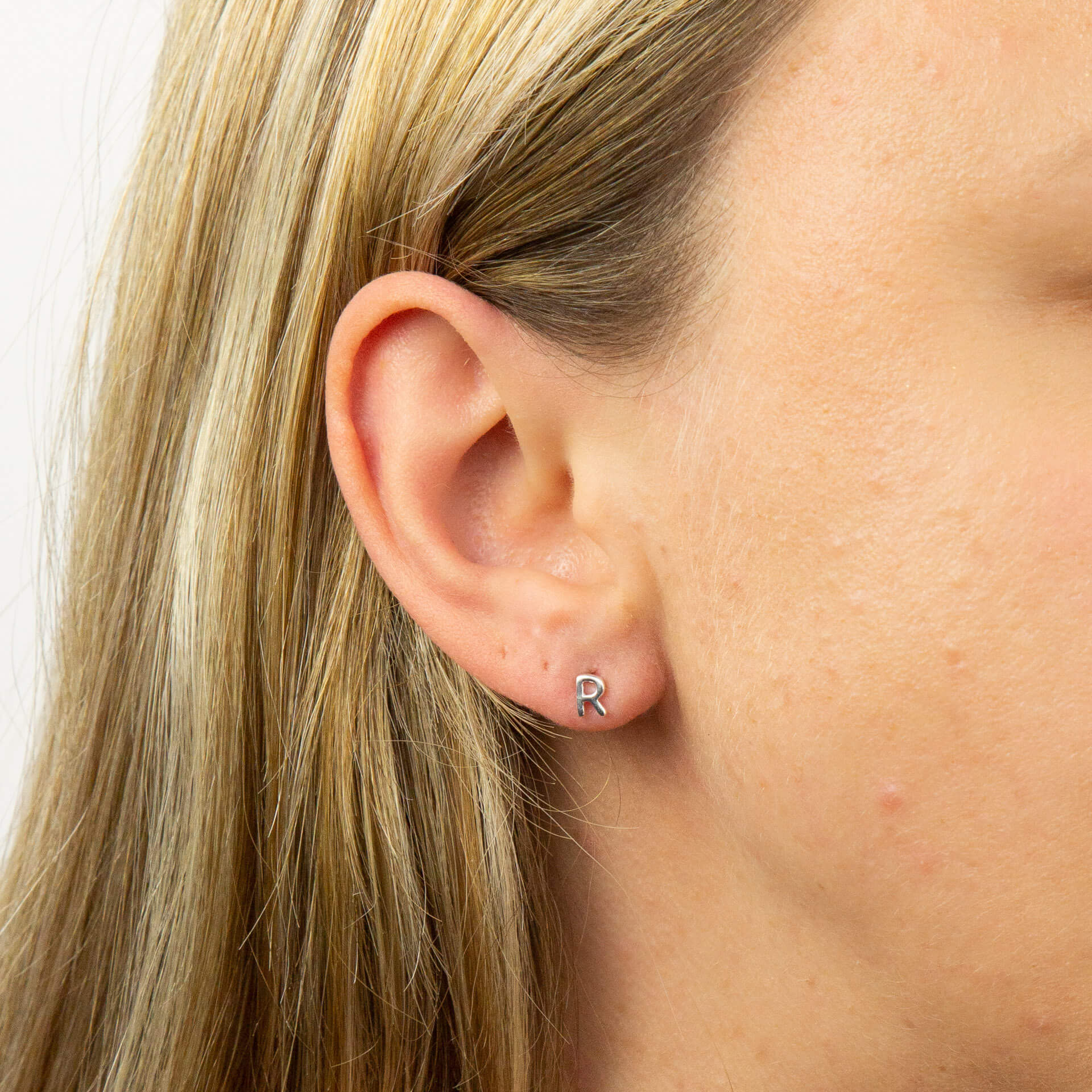Initial Stud Earrings