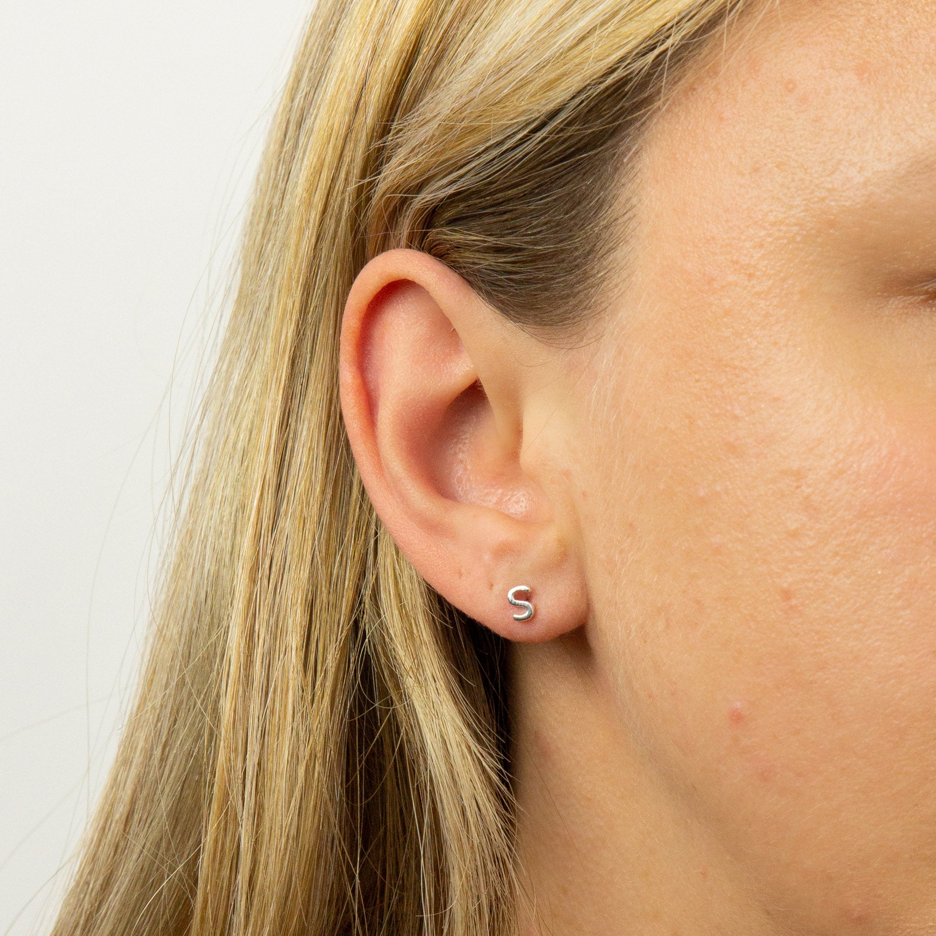 Initial Stud Earrings