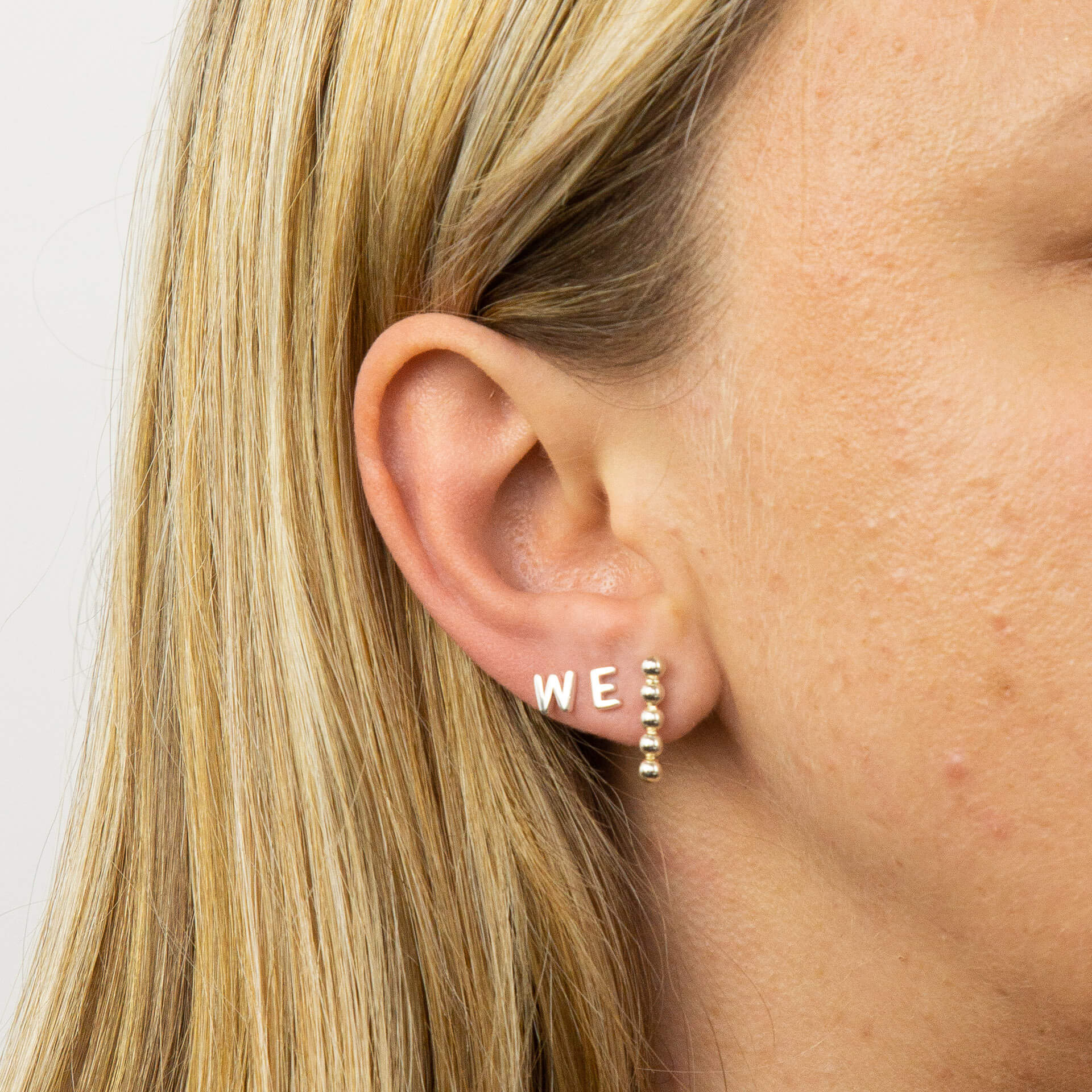 Initial Stud Earrings