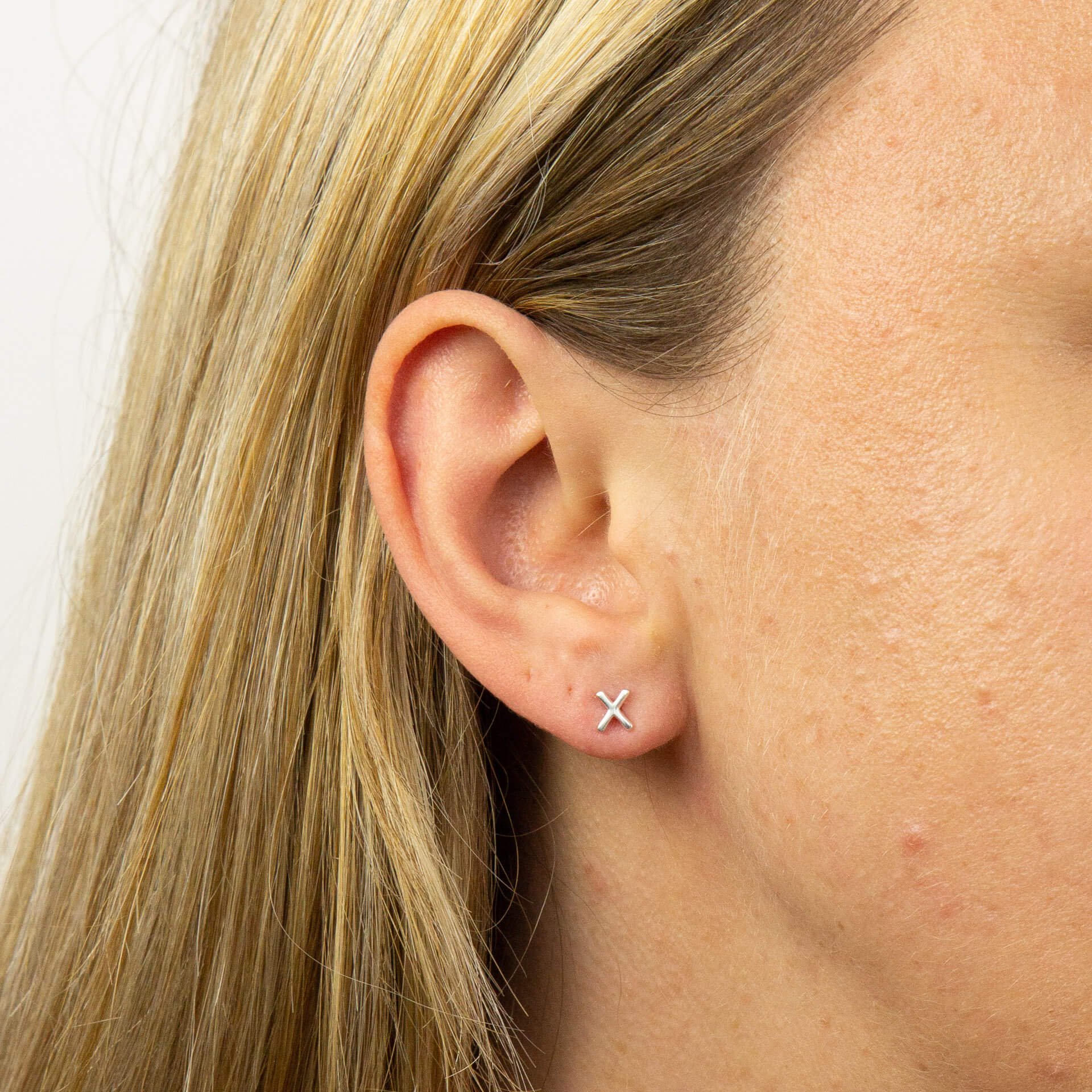 Initial Stud Earrings