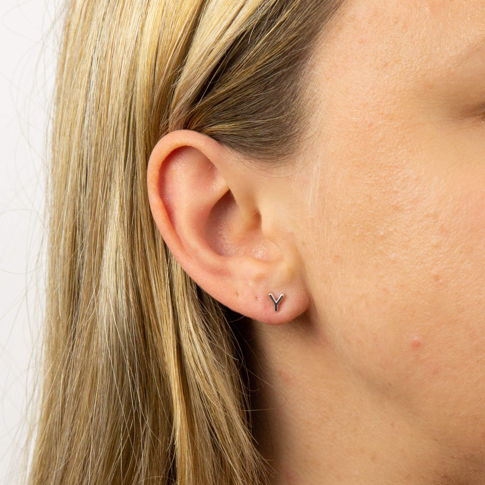 Initial Stud Earrings