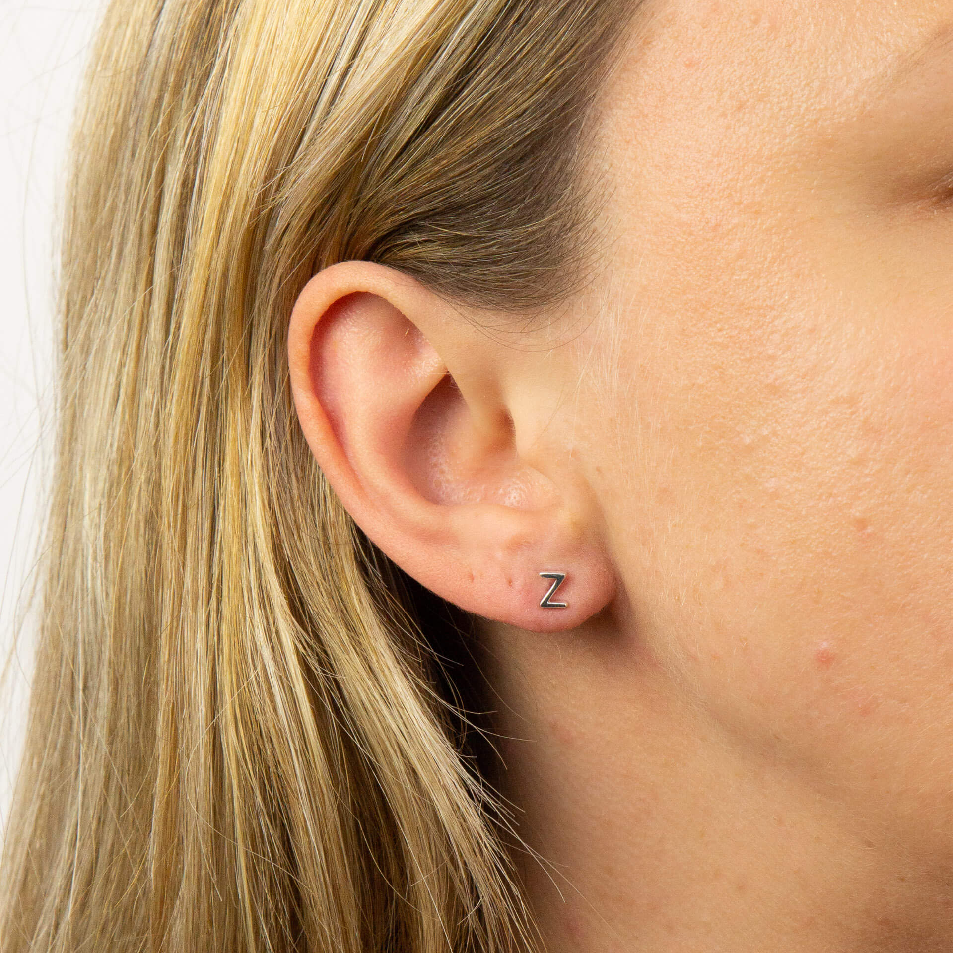 Initial Stud Earrings