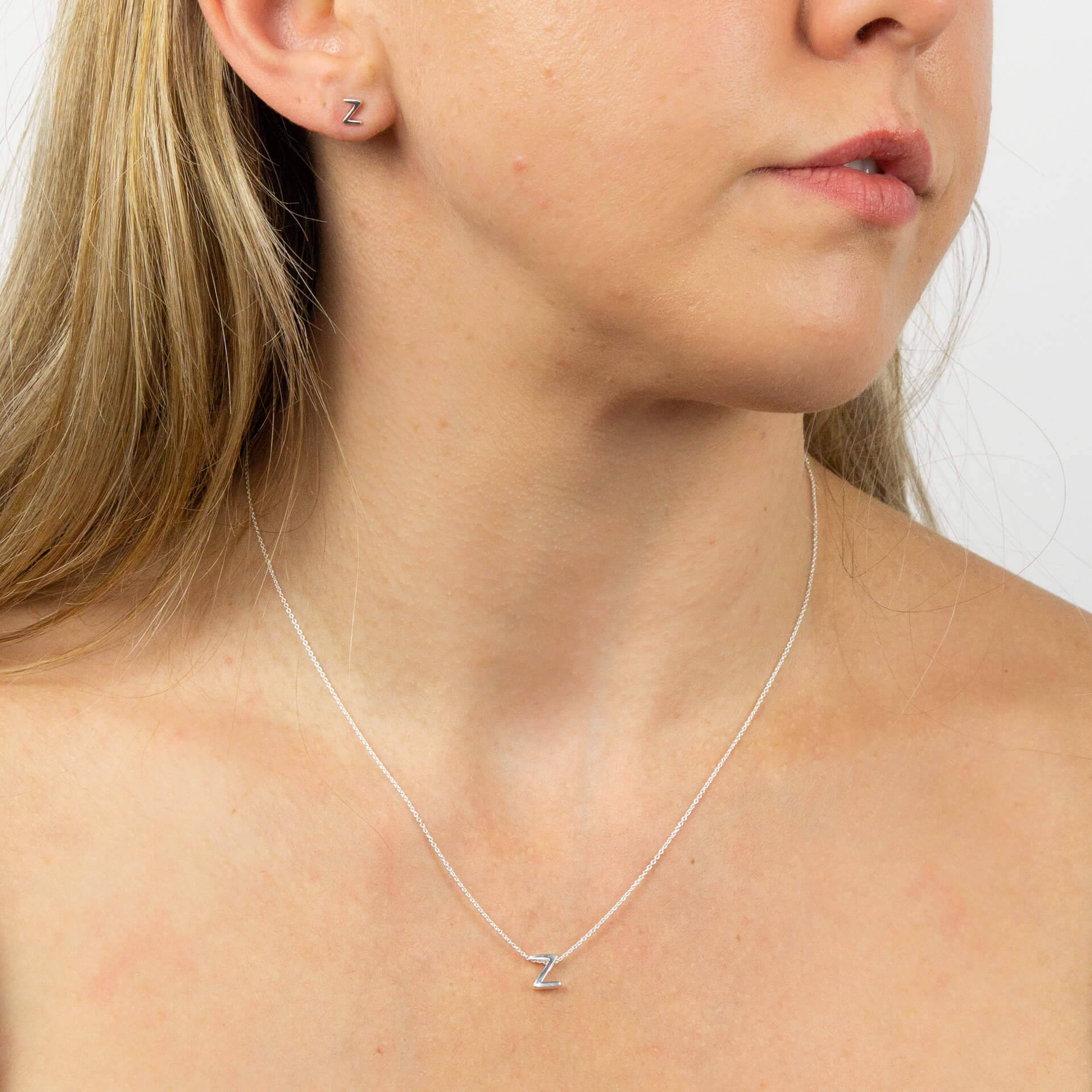 Initial Stud Earrings
